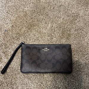 Coach Signature Black and Brown Wristlet